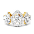 1.47 Carat The Pear Halo Cluster Ring