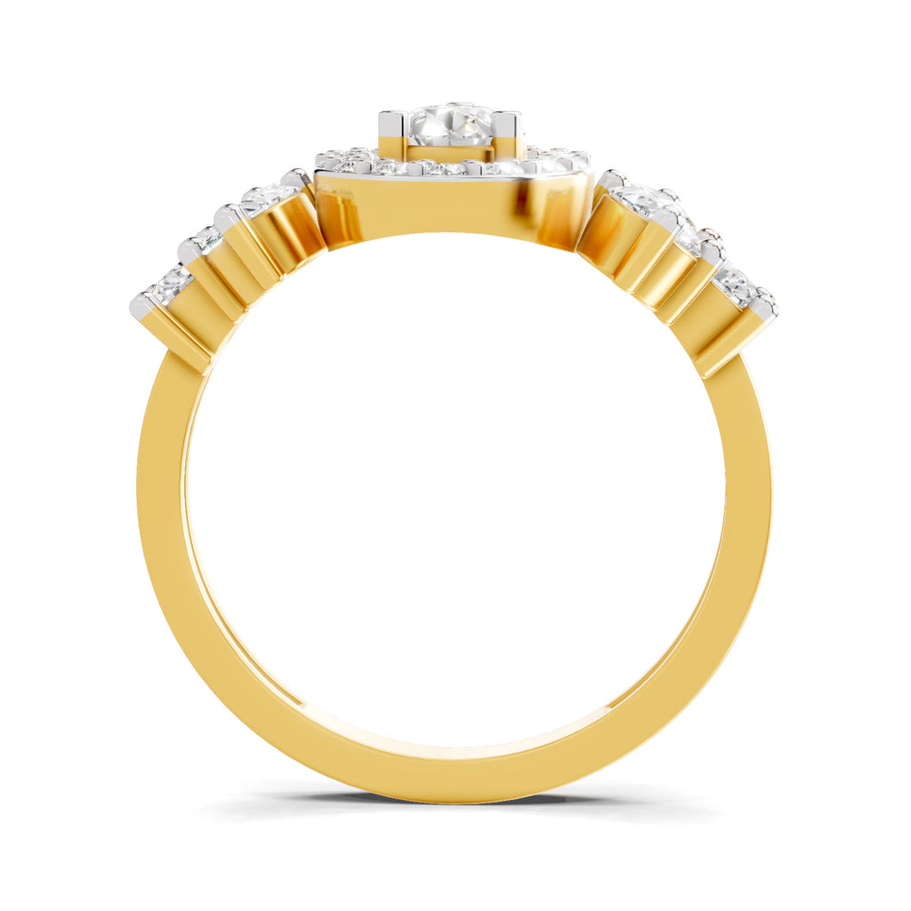 1.47 Carat The Pear Halo Cluster Ring