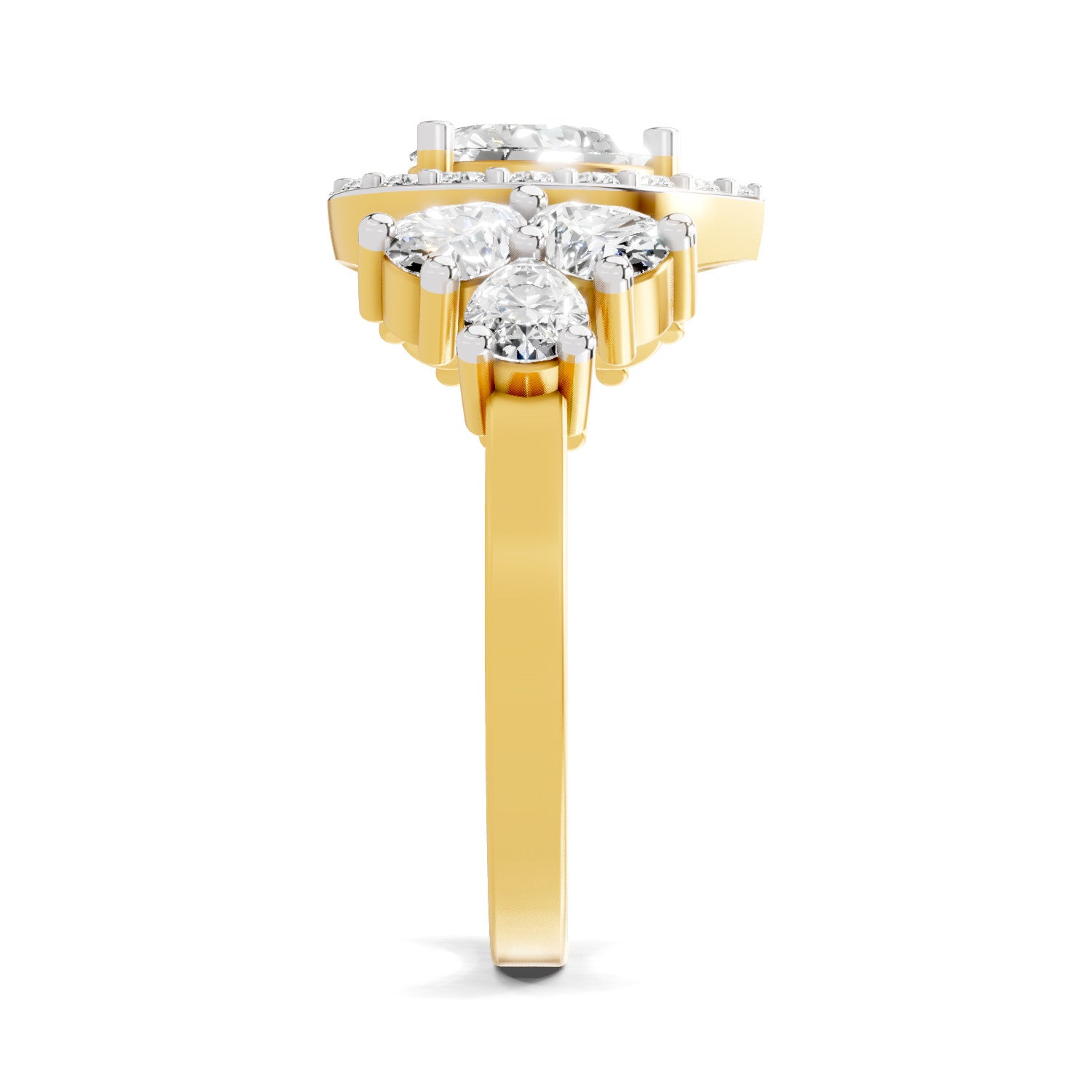 1.47 Carat The Pear Halo Cluster Ring