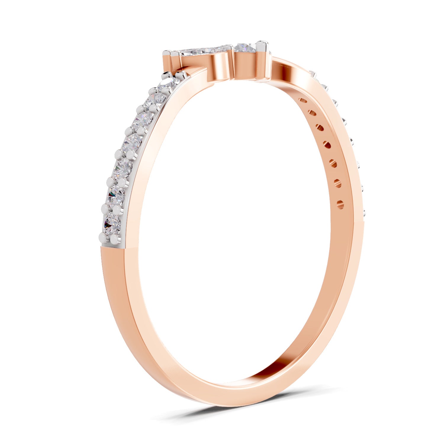 0.71 Carat Valencia Round Chevron Ring