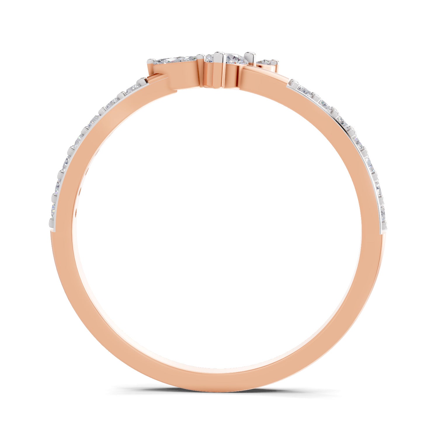 0.71 Carat Valencia Round Chevron Ring