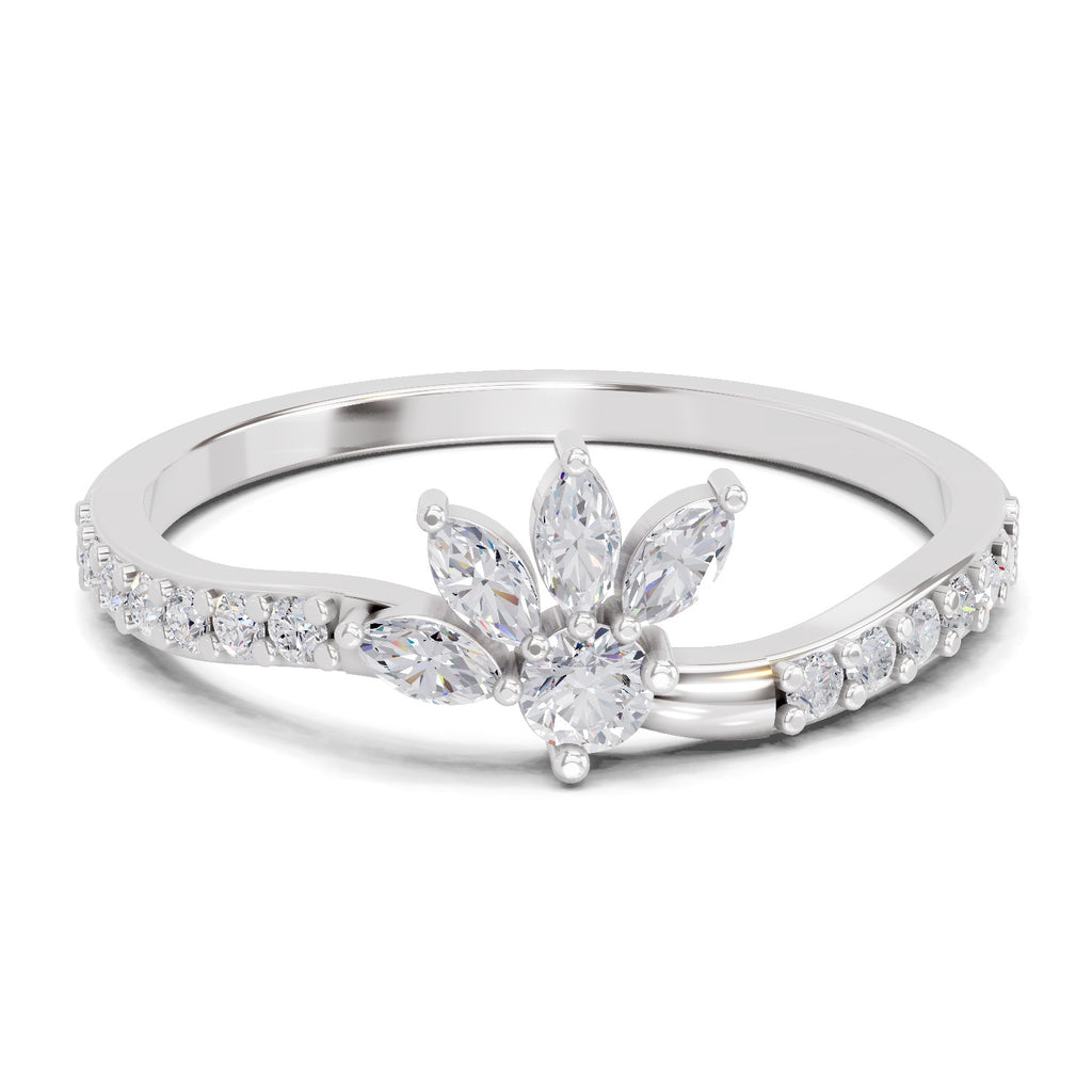 0.71 Carat Valencia Round Chevron Ring