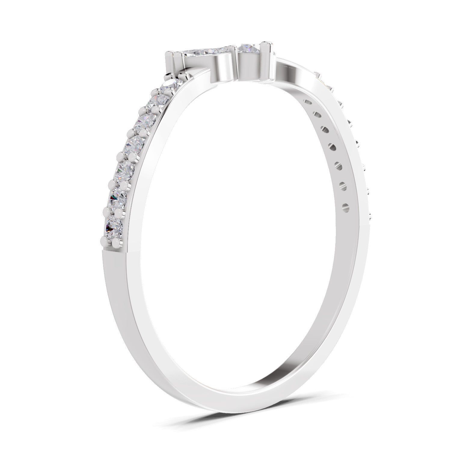 0.71 Carat Valencia Round Chevron Ring