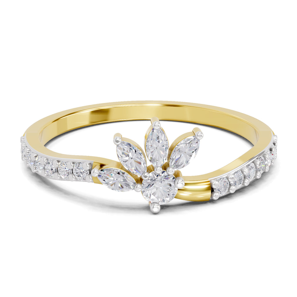 0.71 Carat Valencia Round Chevron Ring