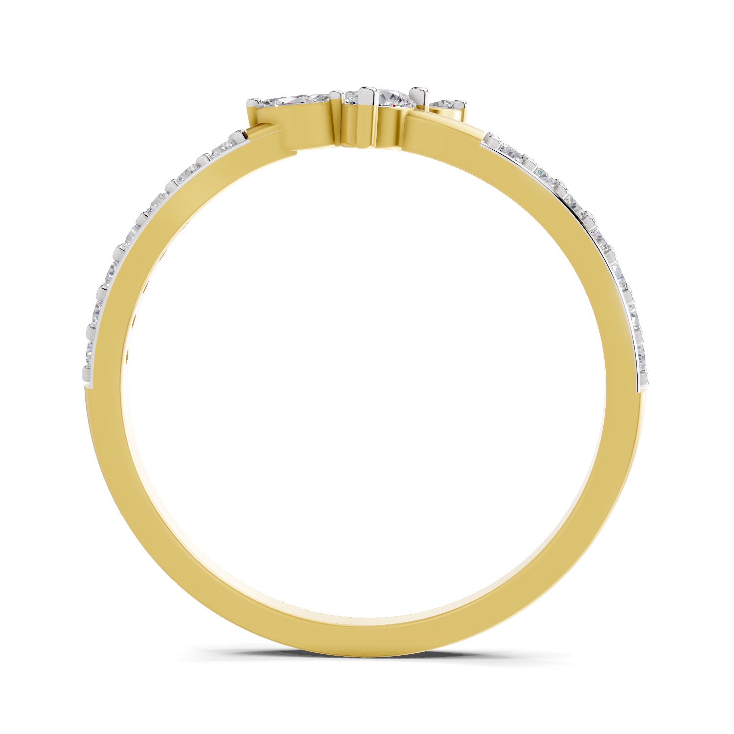 0.71 Carat Valencia Round Chevron Ring