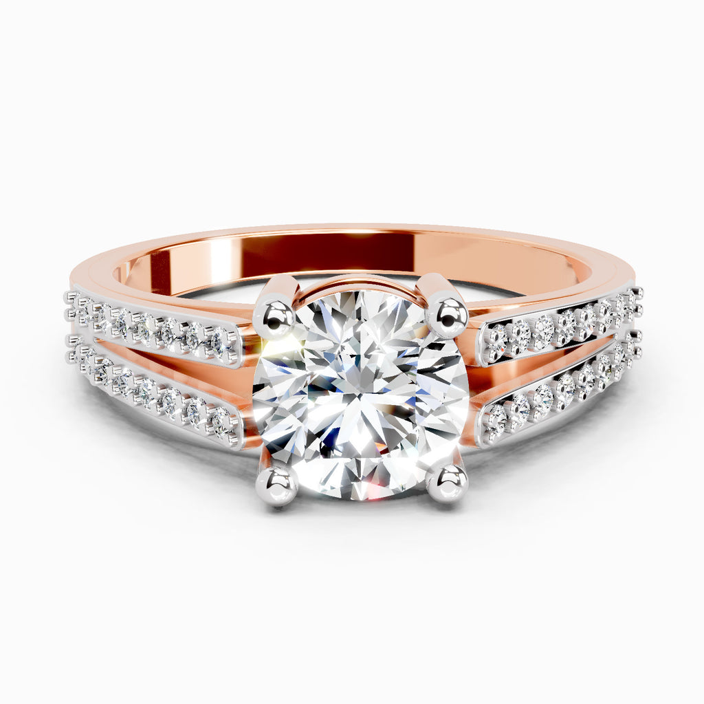 1.19 Carat Round Halo Split Shank Diamond Ring