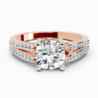 1.19 Carat Round Halo Split Shank Diamond Ring