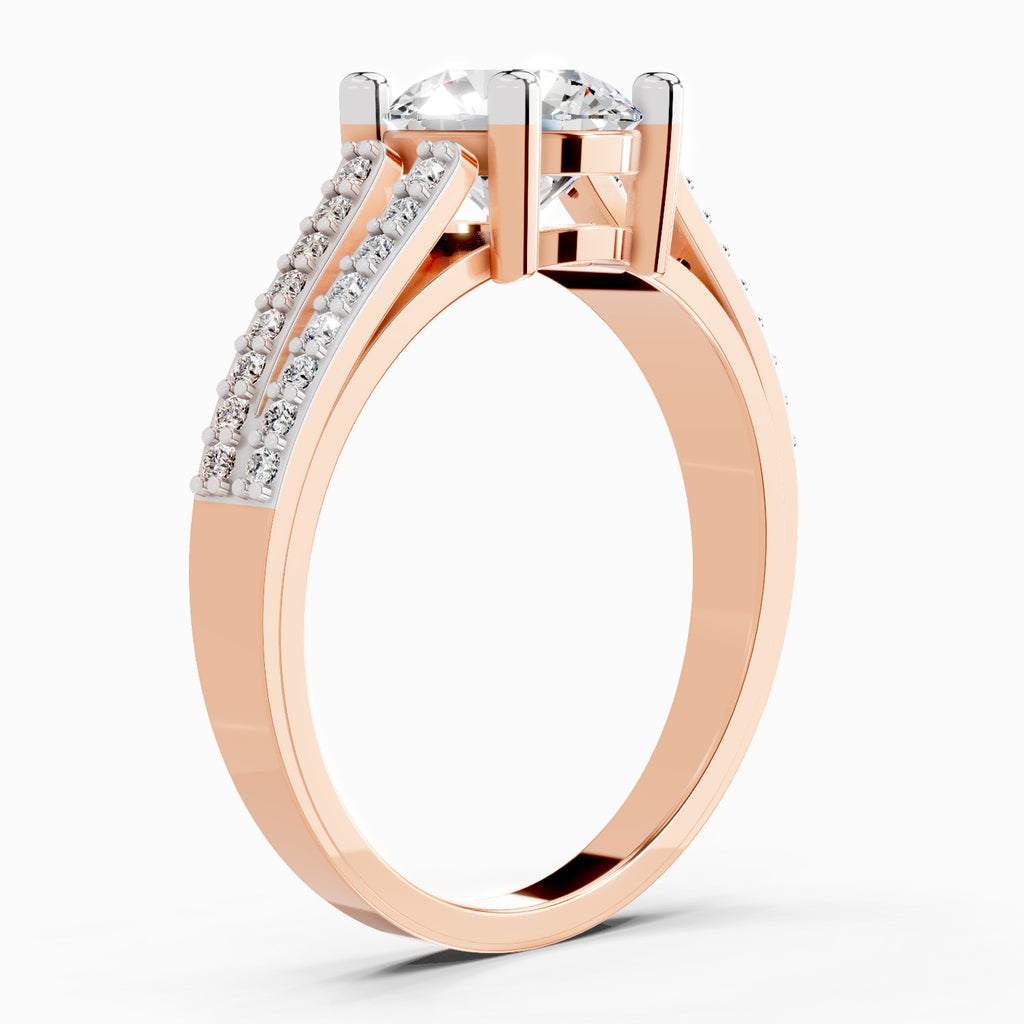 1.19 Carat Round Halo Split Shank Diamond Ring