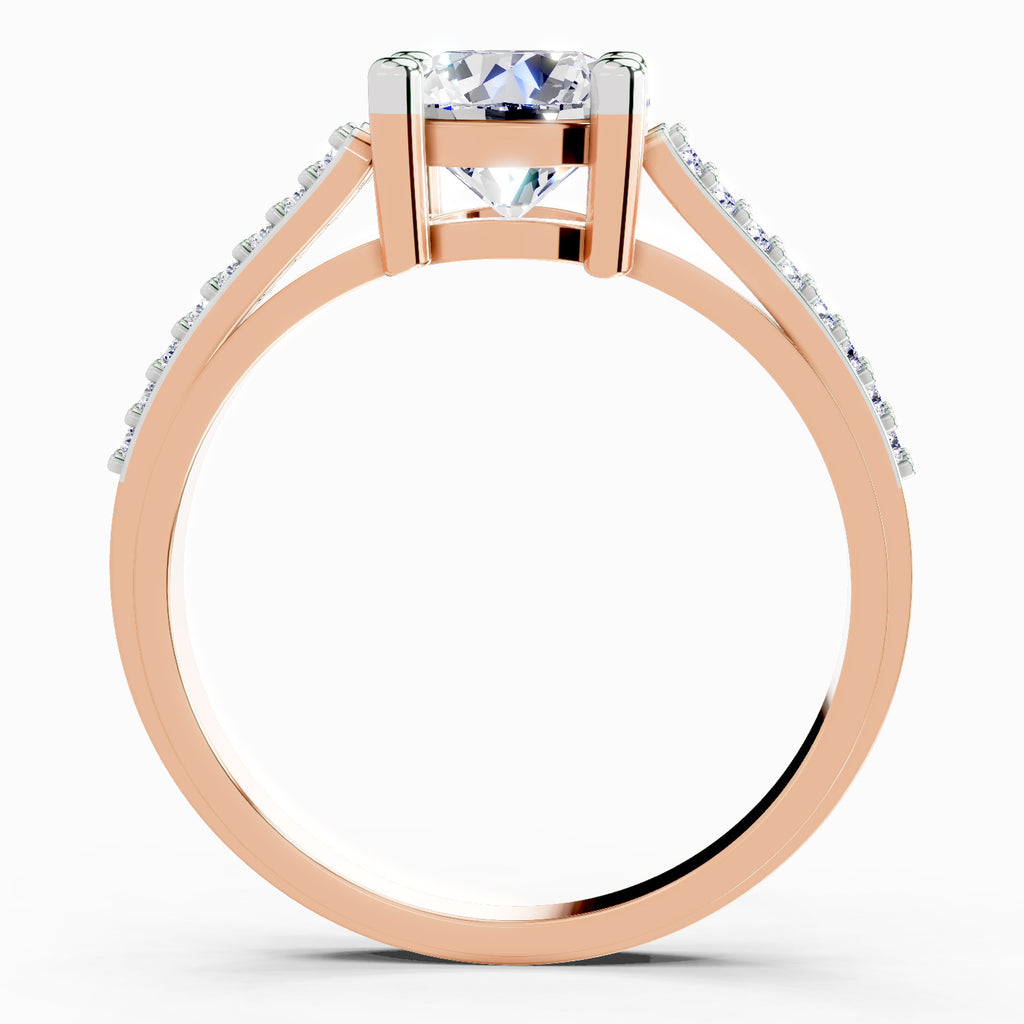 1.19 Carat Round Halo Split Shank Diamond Ring
