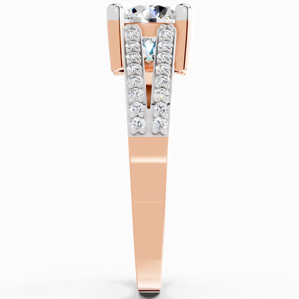 1.19 Carat Round Halo Split Shank Diamond Ring
