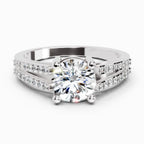 1.19 Carat Round Halo Split Shank Diamond Ring
