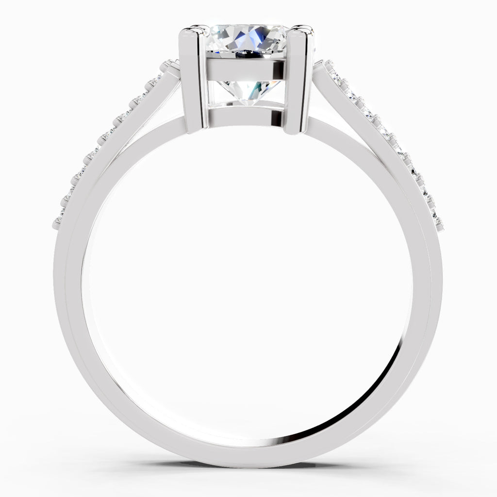 1.19 Carat Round Halo Split Shank Diamond Ring