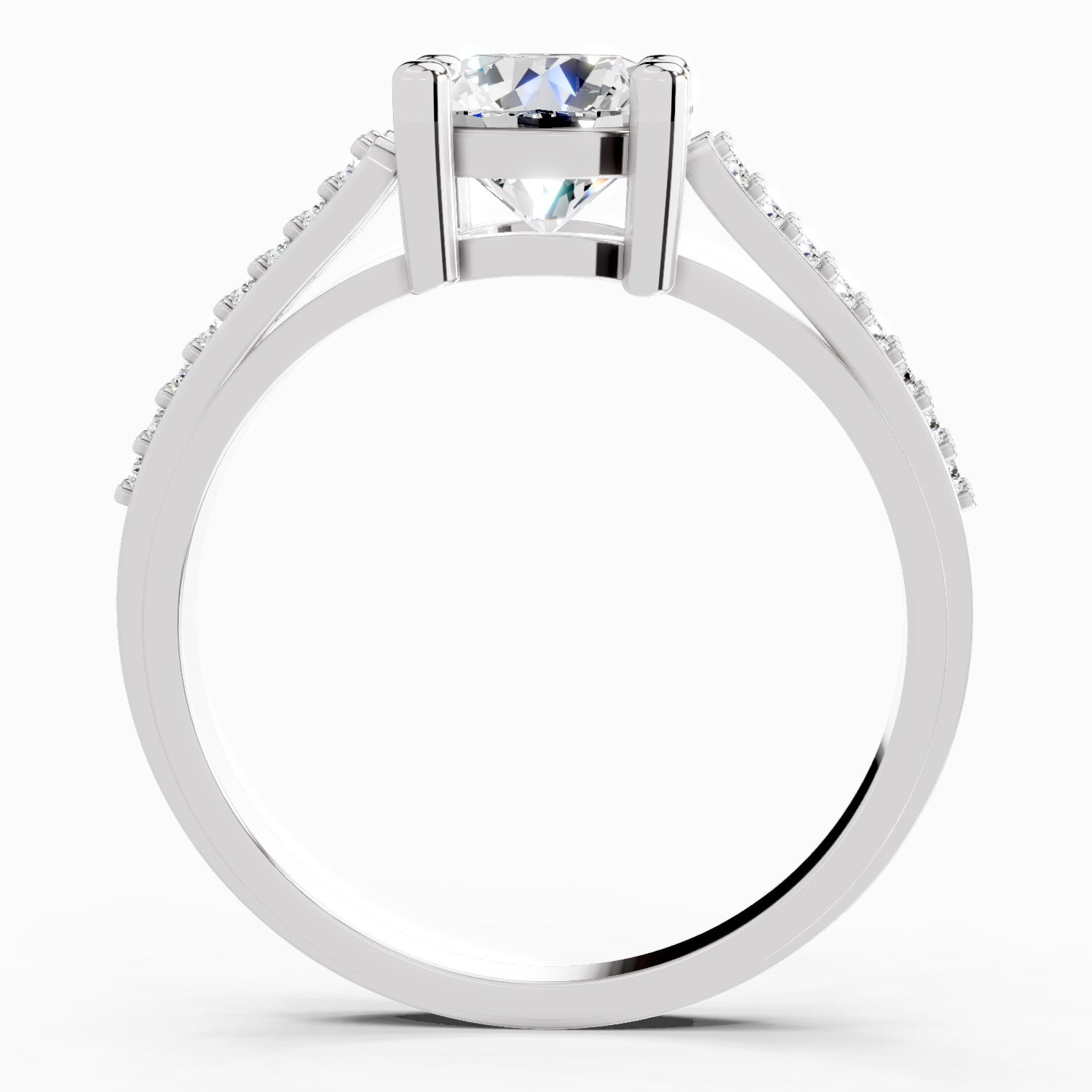 1.19 Carat Round Halo Split Shank Diamond Ring