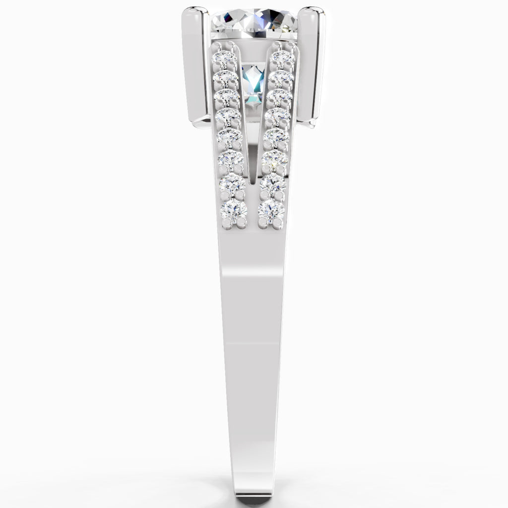 1.19 Carat Round Halo Split Shank Diamond Ring