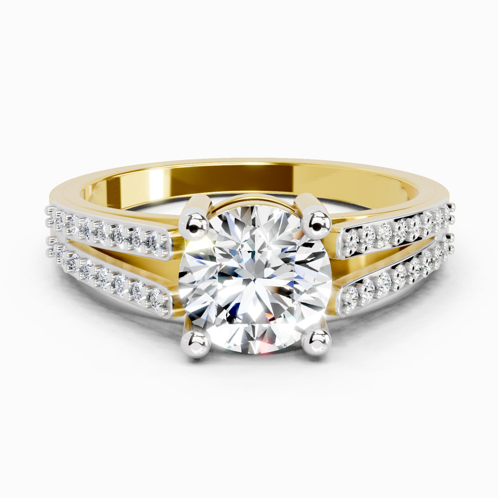 1.19 Carat Round Halo Split Shank Diamond Ring