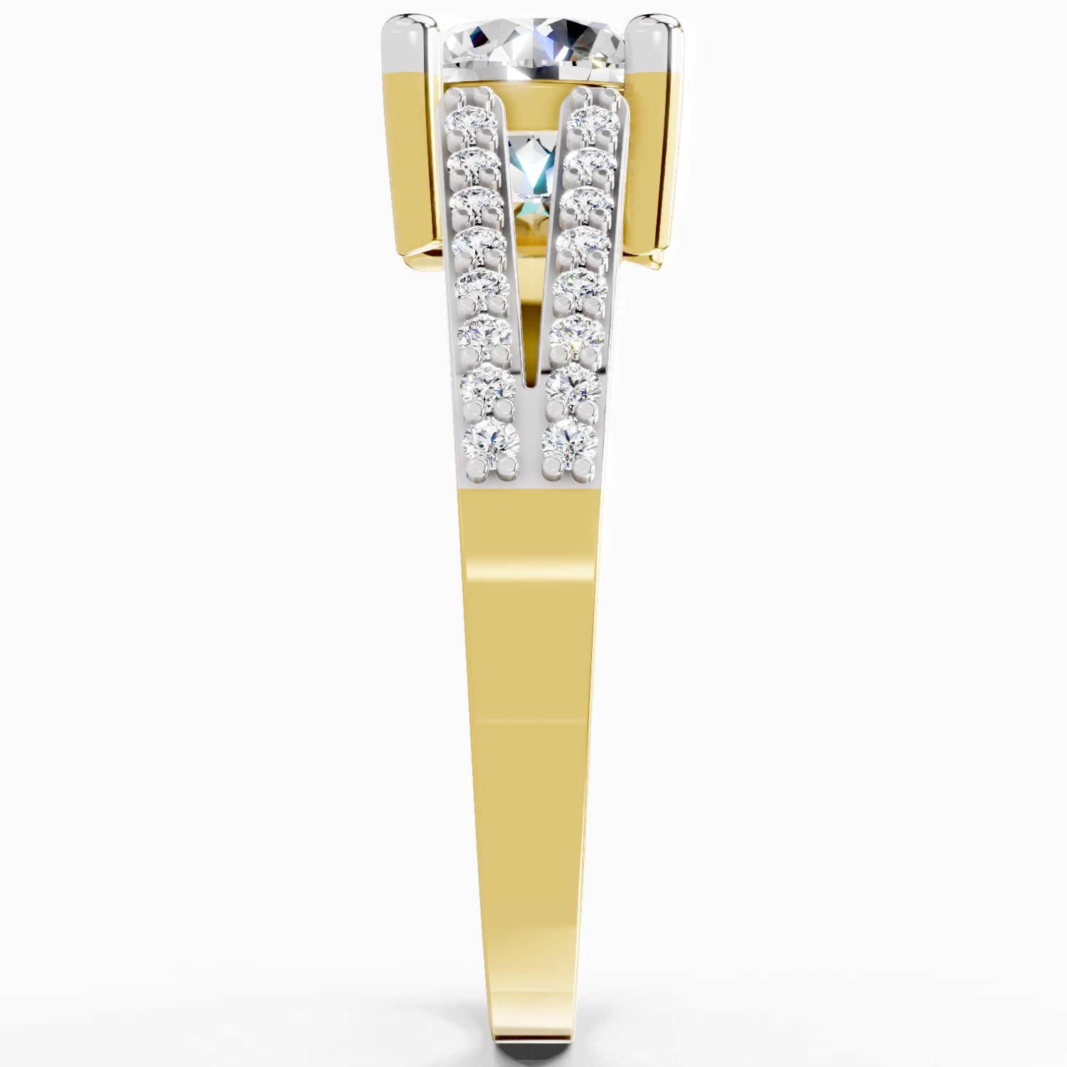 1.19 Carat Round Halo Split Shank Diamond Ring