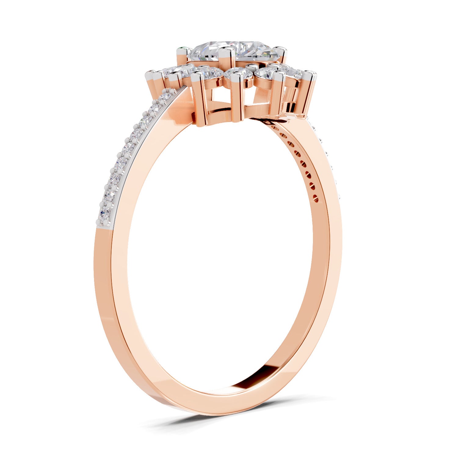 0.64 Carat Pear Shape Halo Engagement Ring