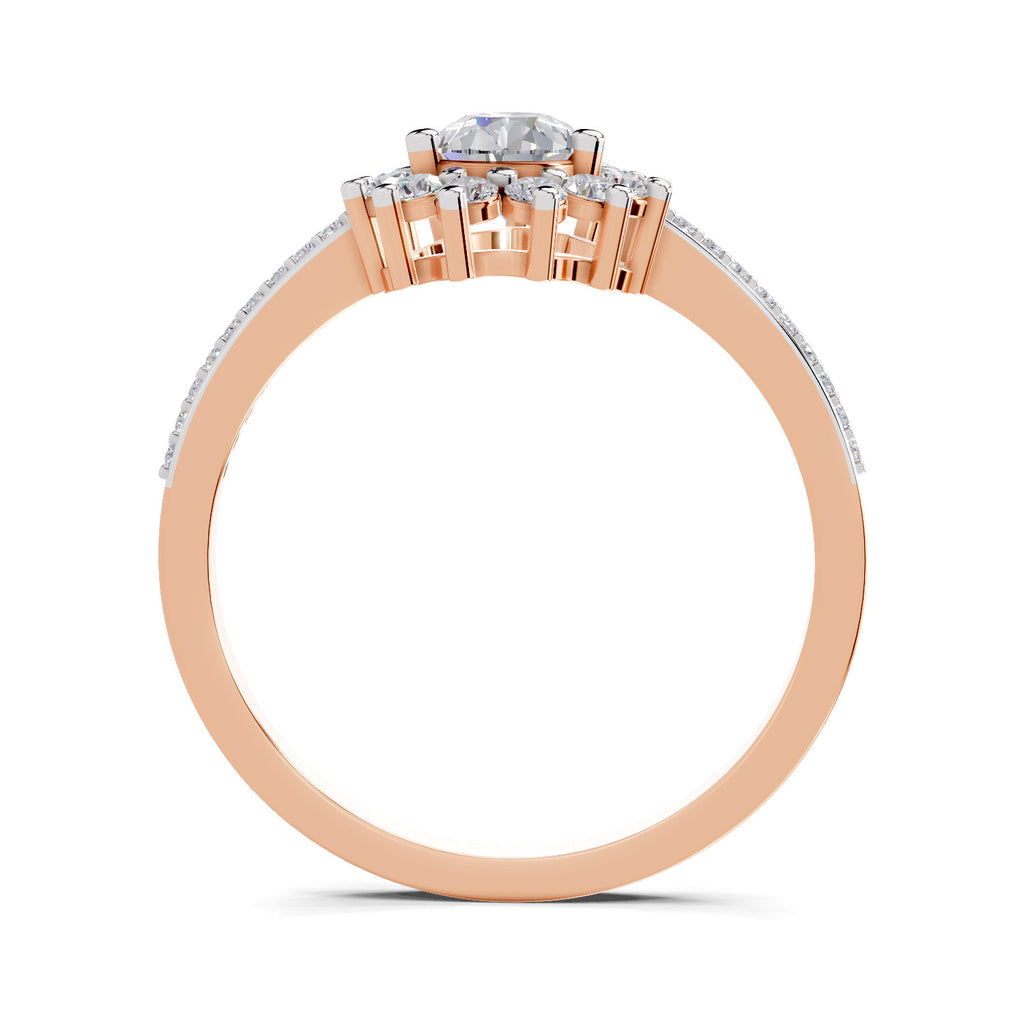 0.64 Carat Pear Shape Halo Engagement Ring