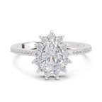 0.64 Carat Pear Shape Halo Engagement Ring
