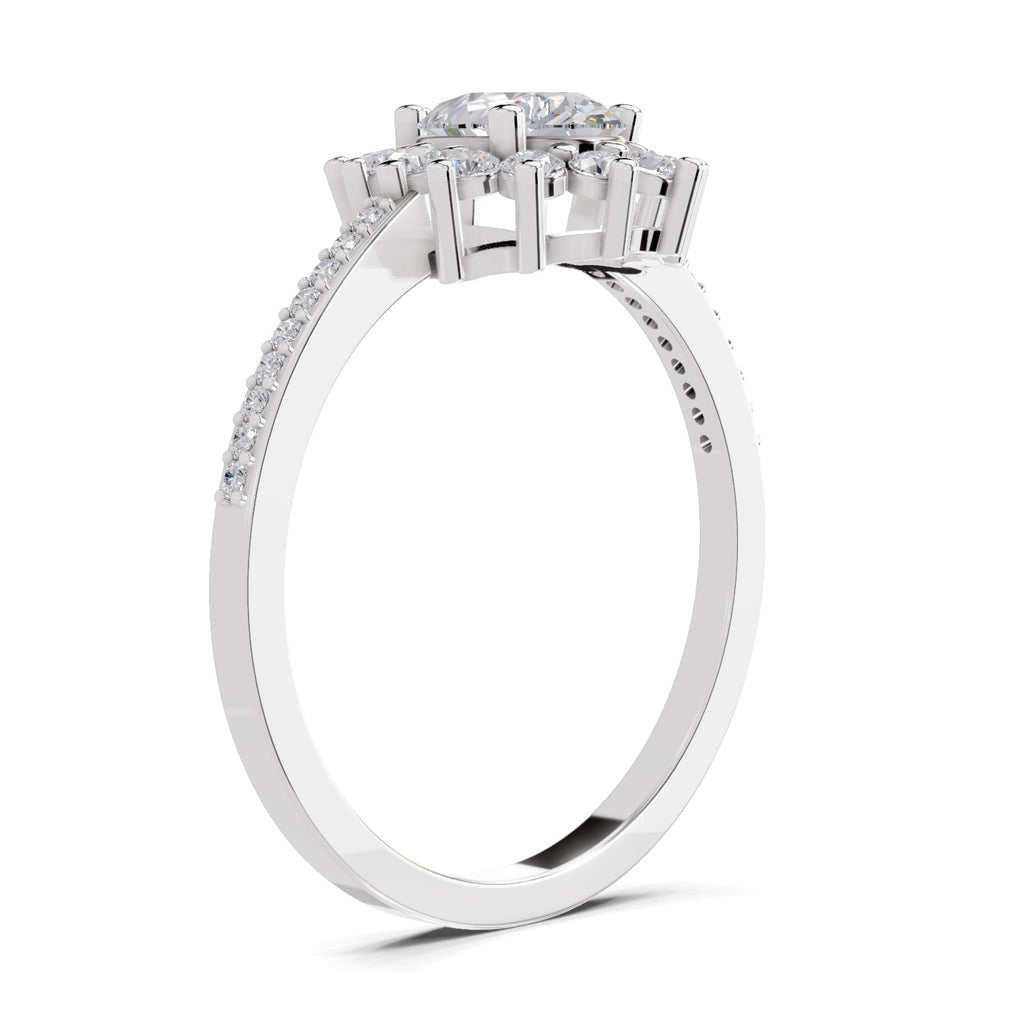 0.64 Carat Pear Shape Halo Engagement Ring