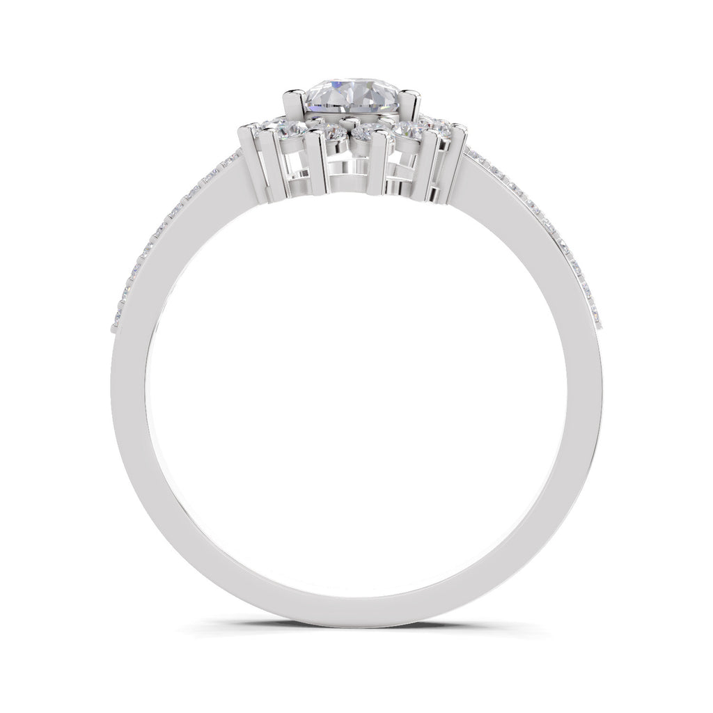 0.64 Carat Pear Shape Halo Engagement Ring