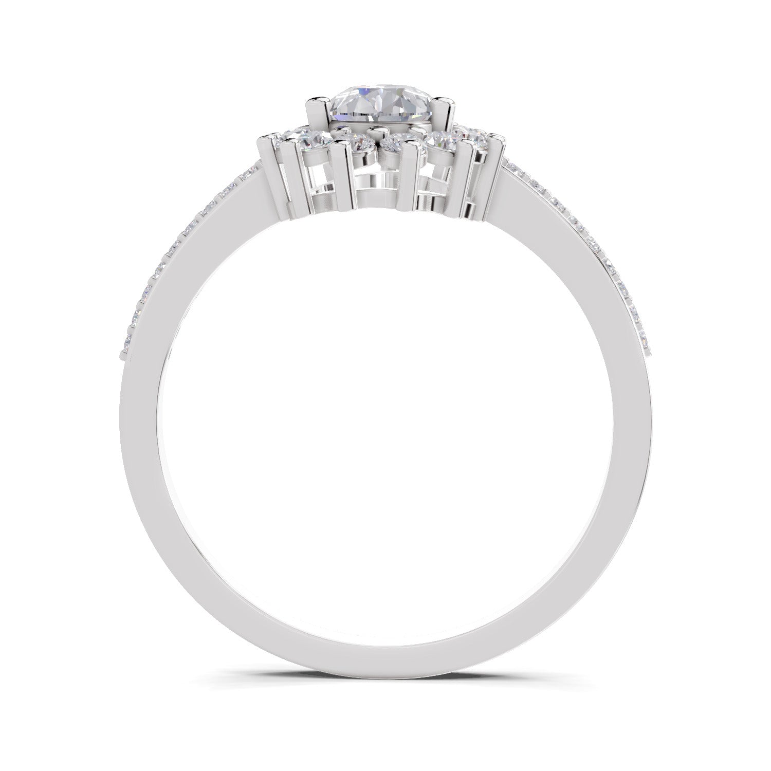 0.64 Carat Pear Shape Halo Engagement Ring