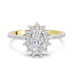 0.64 Carat Pear Shape Halo Engagement Ring