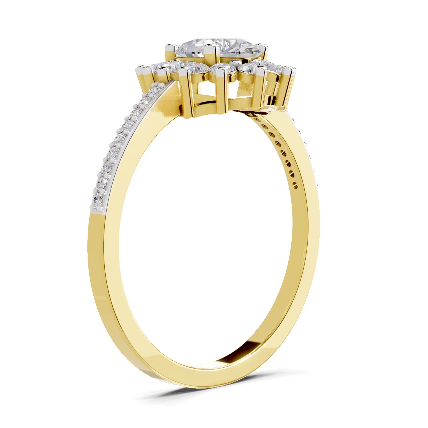 0.64 Carat Pear Shape Halo Engagement Ring