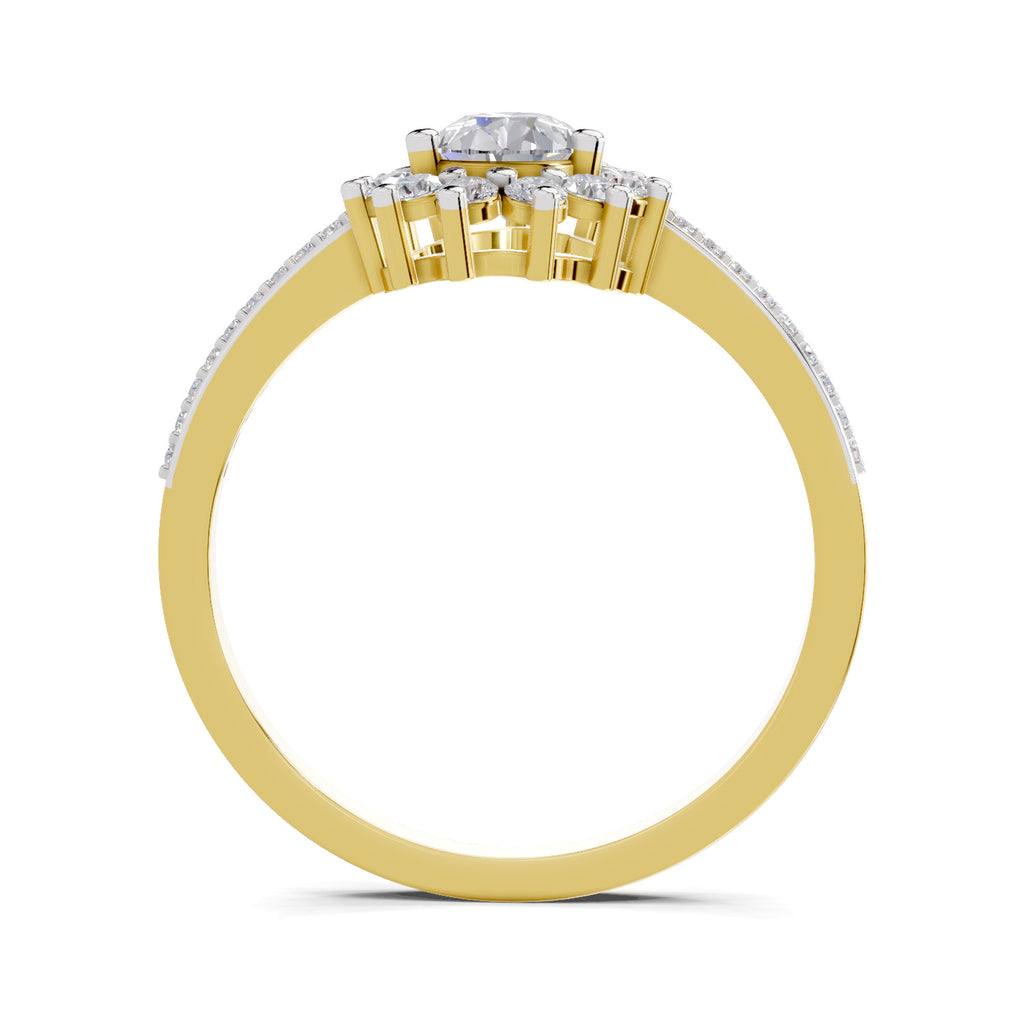 0.64 Carat Pear Shape Halo Engagement Ring
