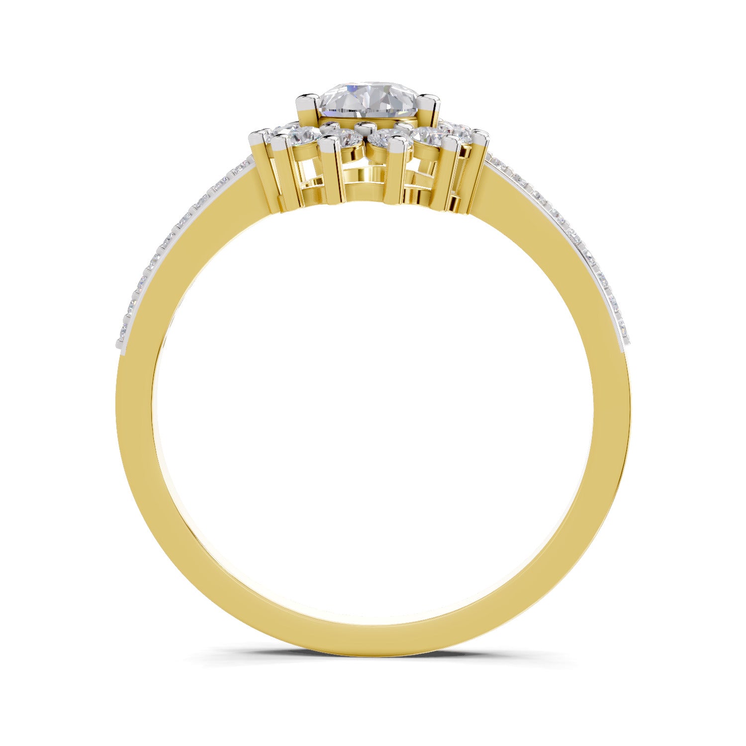 0.64 Carat Pear Shape Halo Engagement Ring