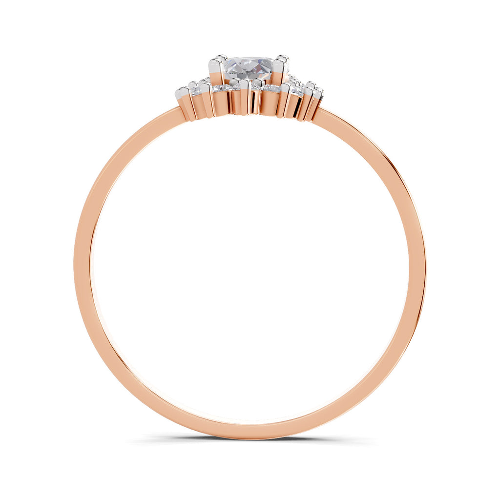 0.57 Carat Halo Oval Engagement Ring