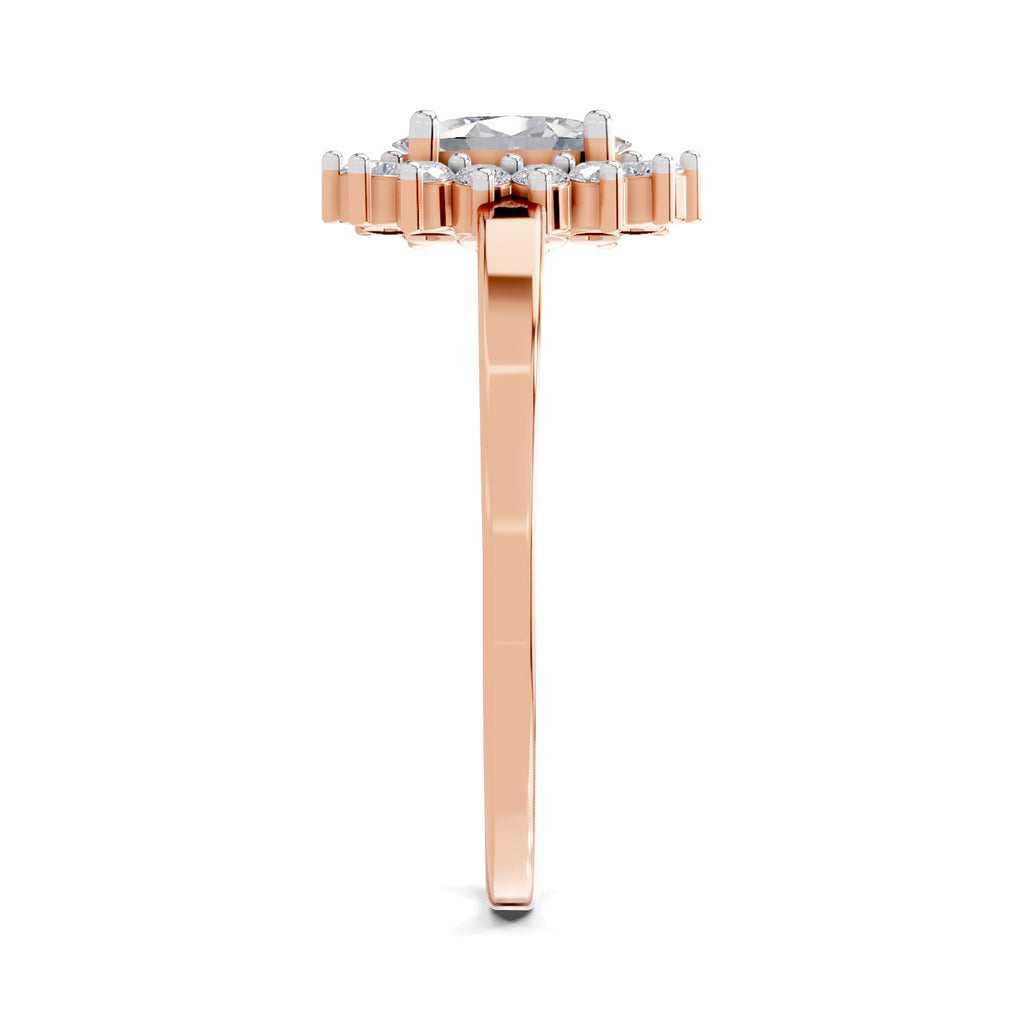 0.57 Carat Halo Oval Engagement Ring