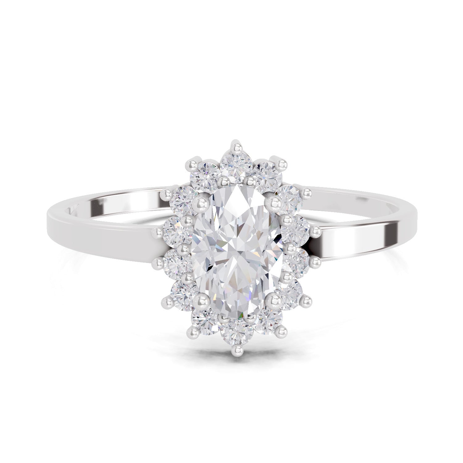 0.57 Carat Halo Oval Engagement Ring