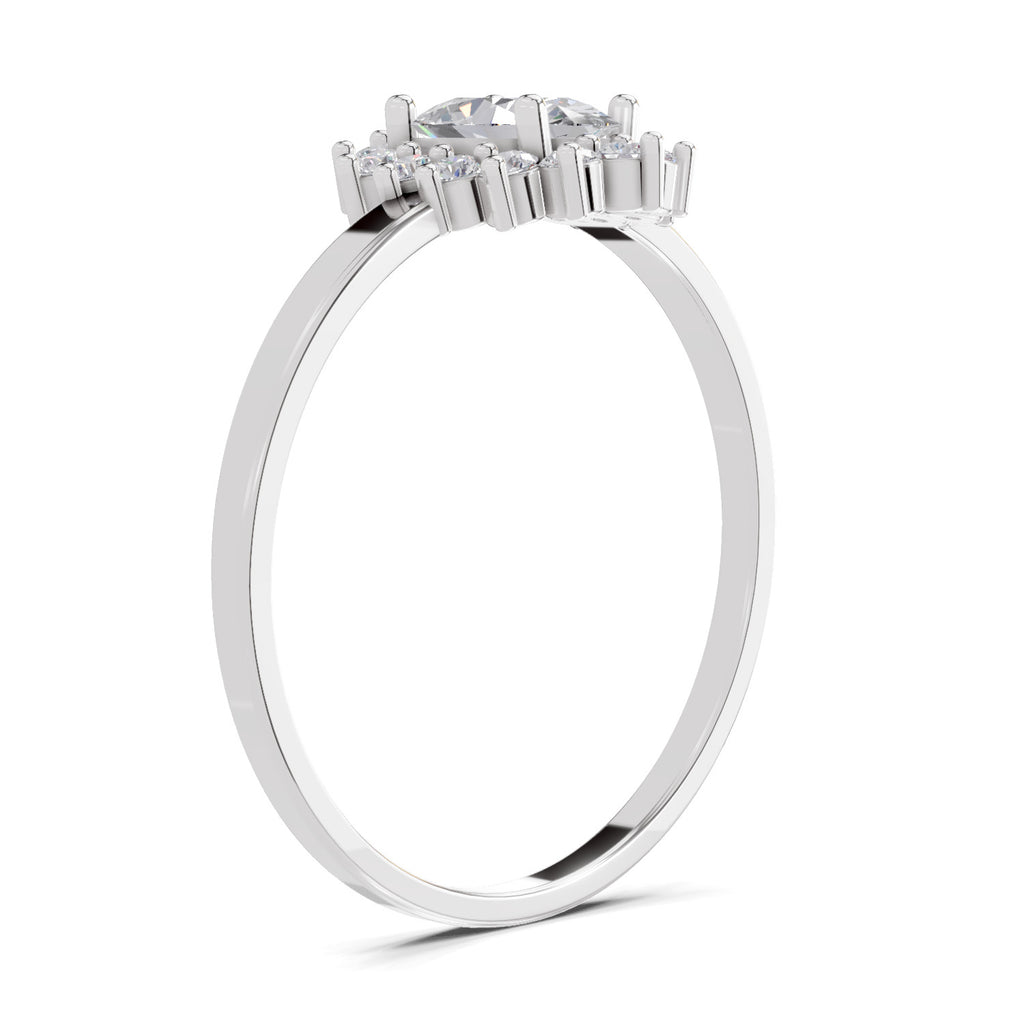 0.57 Carat Halo Oval Engagement Ring