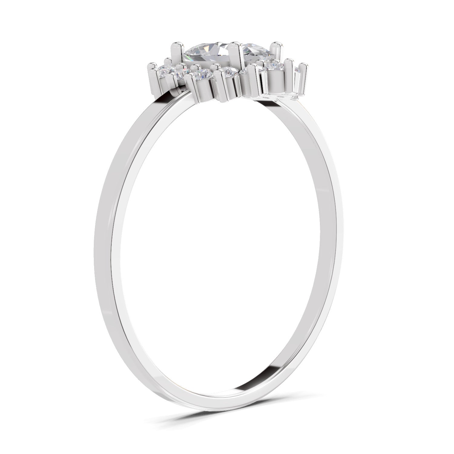 0.57 Carat Halo Oval Engagement Ring