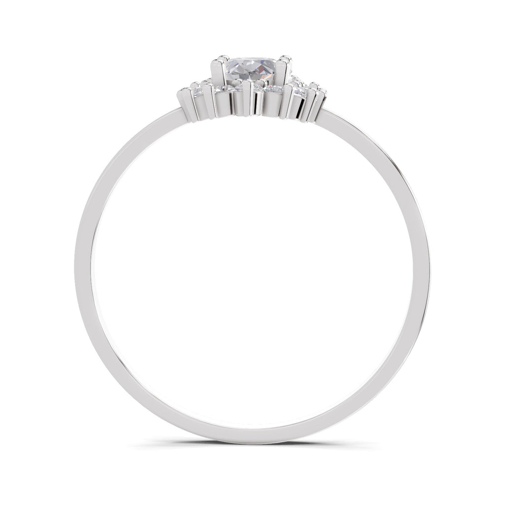 0.57 Carat Halo Oval Engagement Ring