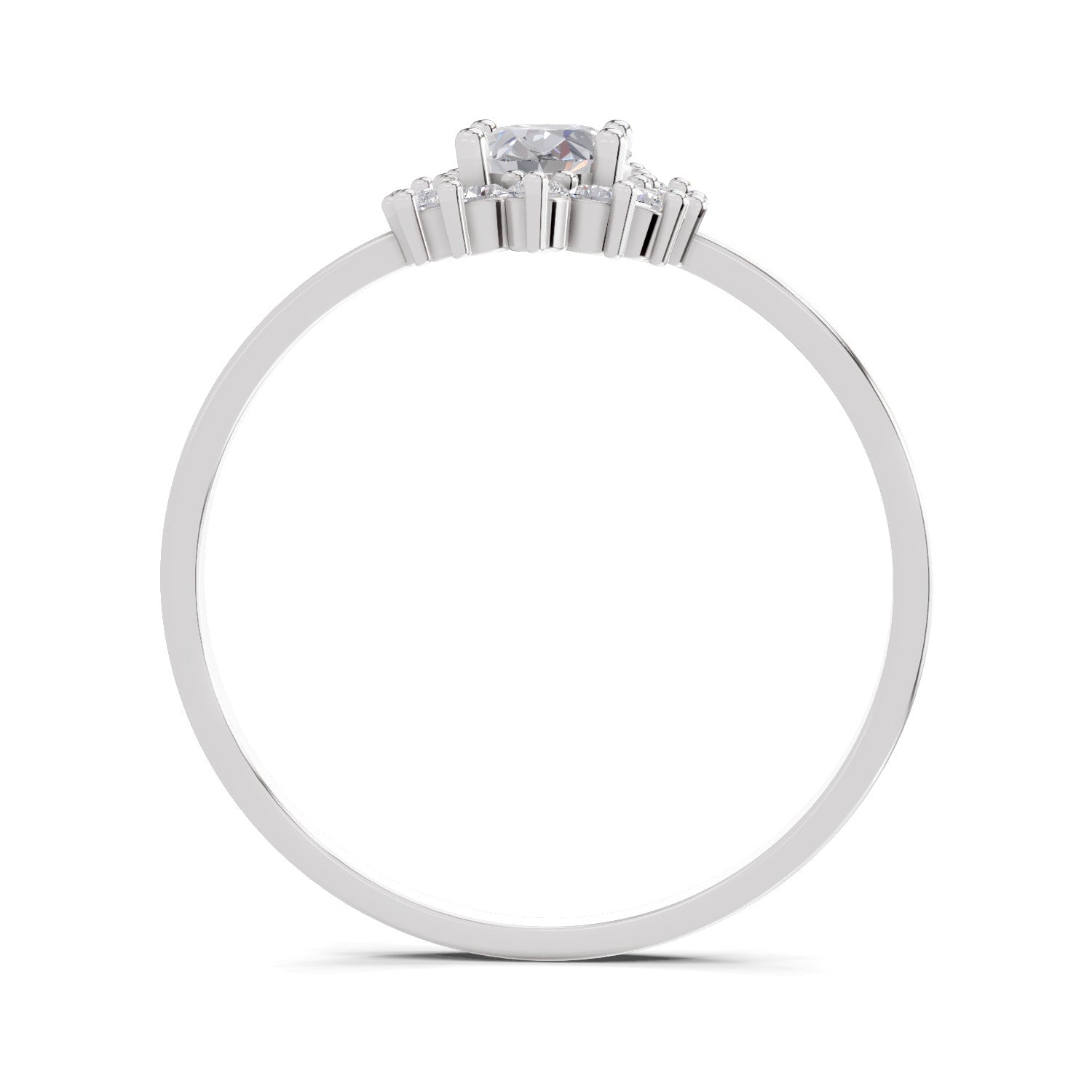 0.57 Carat Halo Oval Engagement Ring