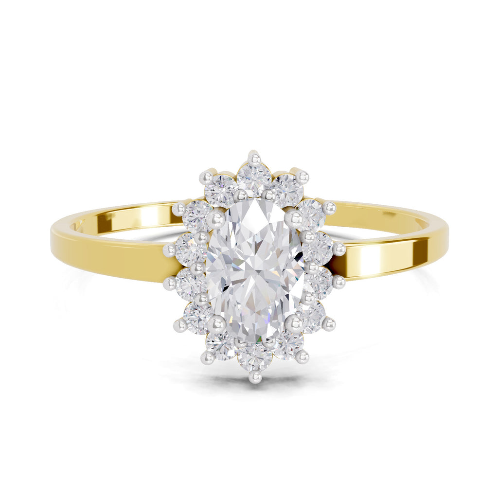 0.57 Carat Halo Oval Engagement Ring