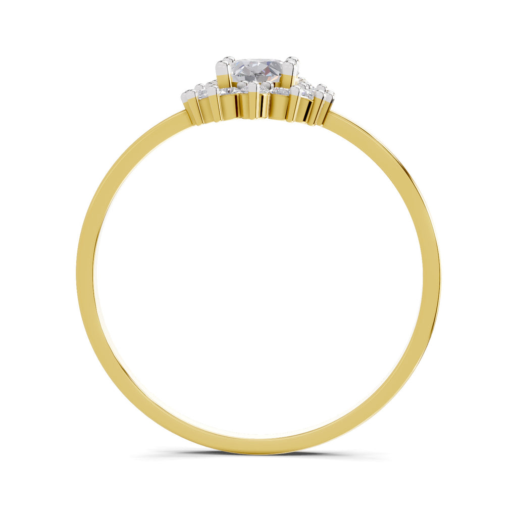 0.57 Carat Halo Oval Engagement Ring