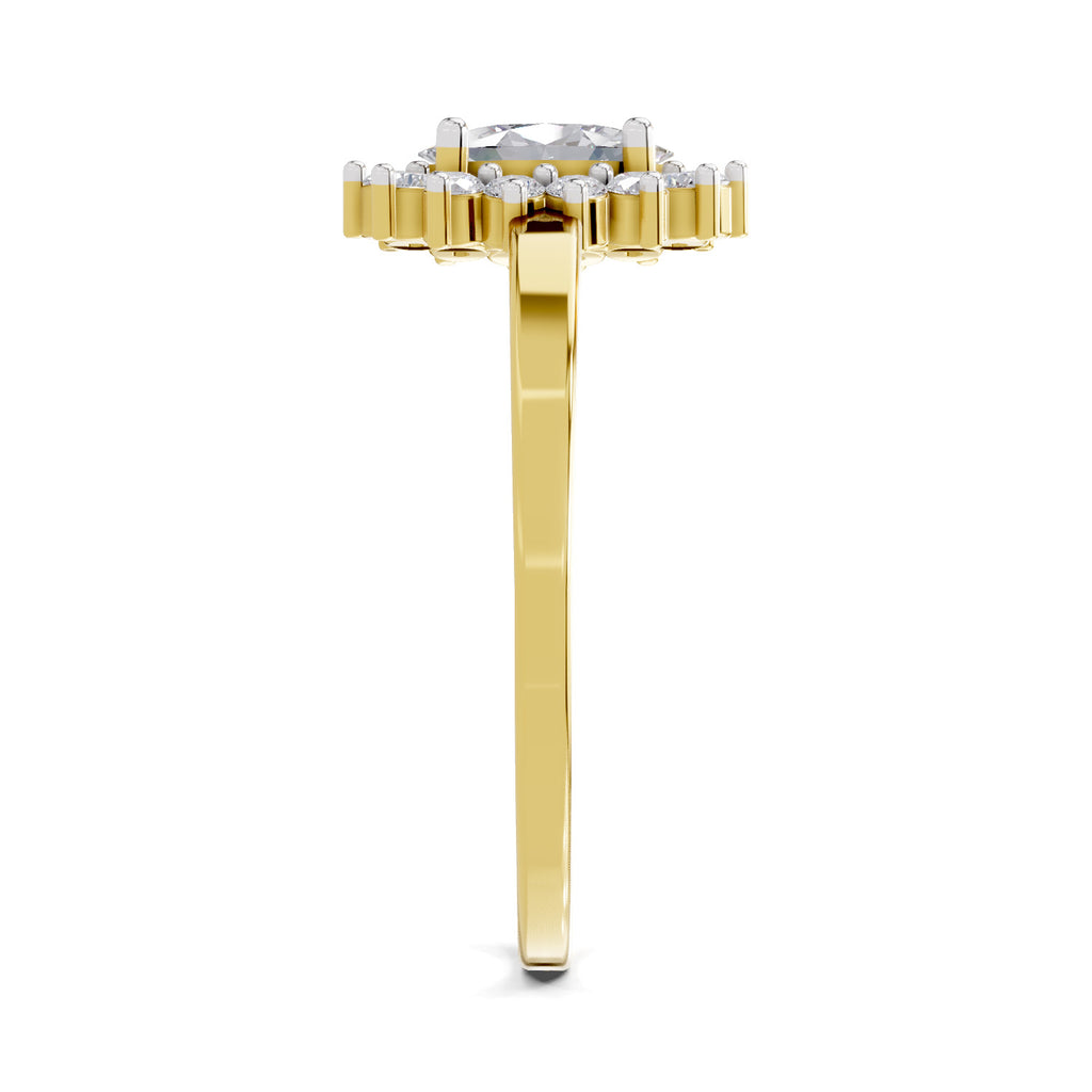 0.57 Carat Halo Oval Engagement Ring