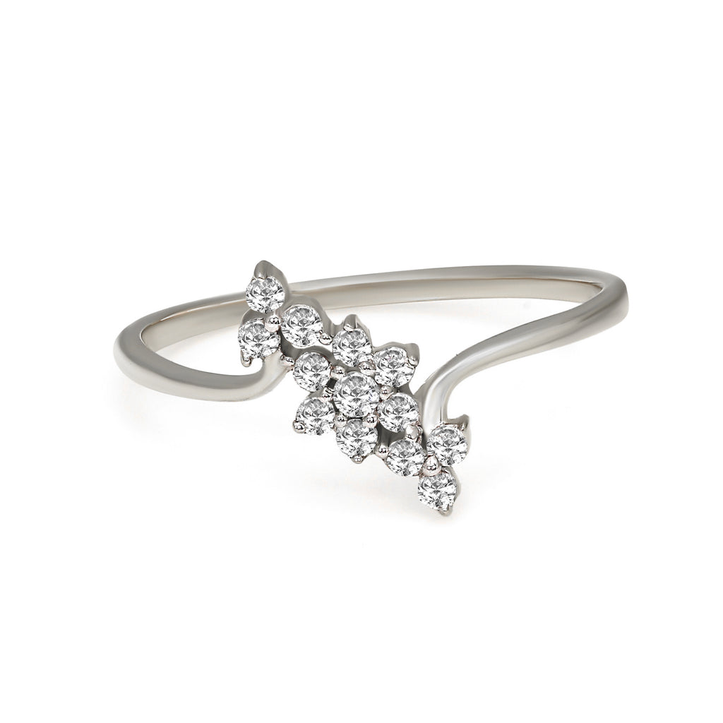 Sparkles Floral Ring 10 0.21 Ct