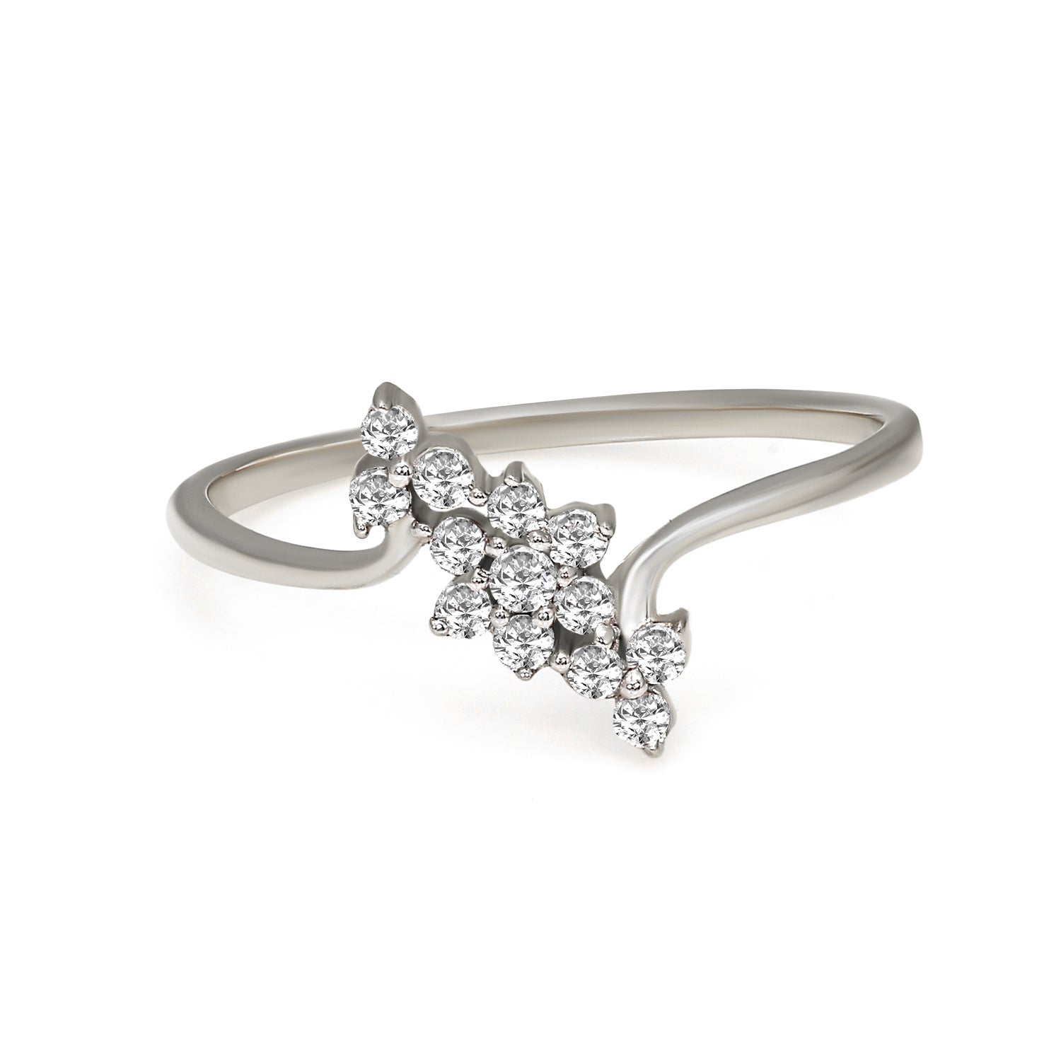 Sparkles Floral Ring 10 0.21 Ct