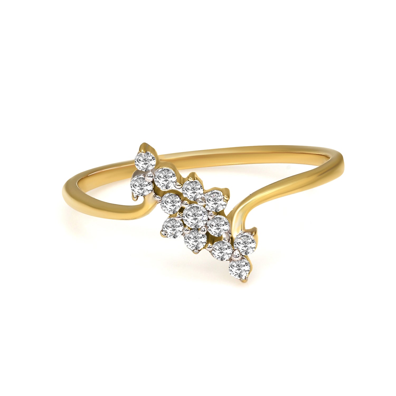 Sparkles Floral Ring 10 0.21 Ct