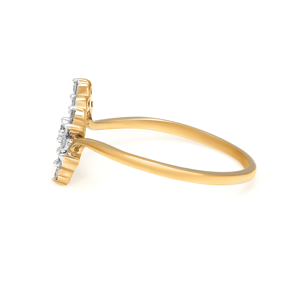 Sparkles Floral Ring 10 0.21 Ct