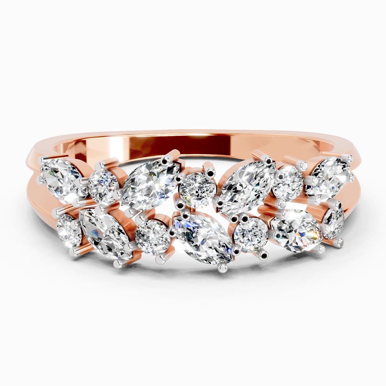 Sparkles Floral Ring 10 0.21 Ct