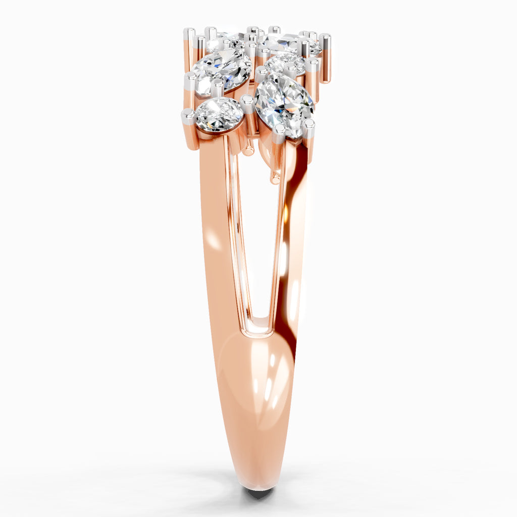 0.7 Carat Marquise And Round Cluster Ring