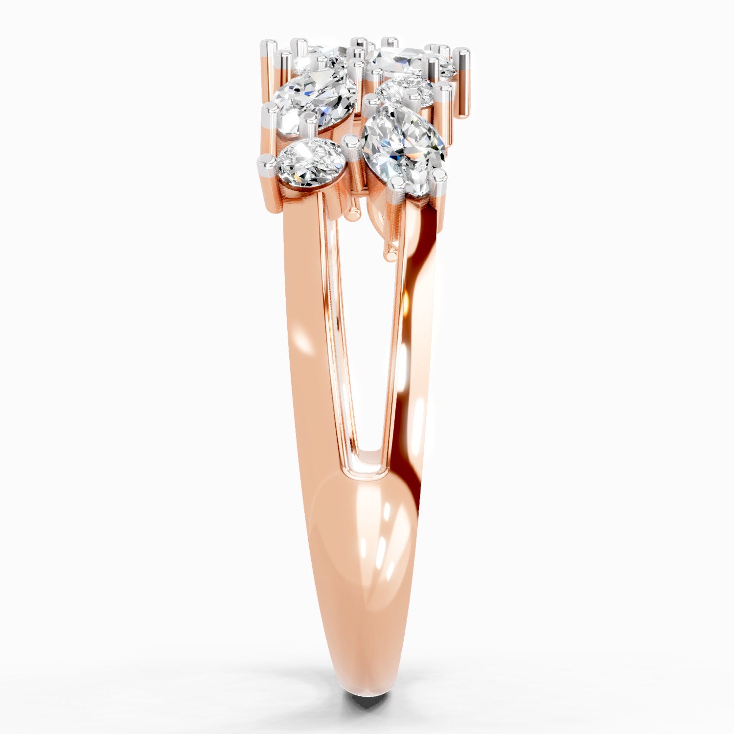 0.7 Carat Marquise And Round Cluster Ring