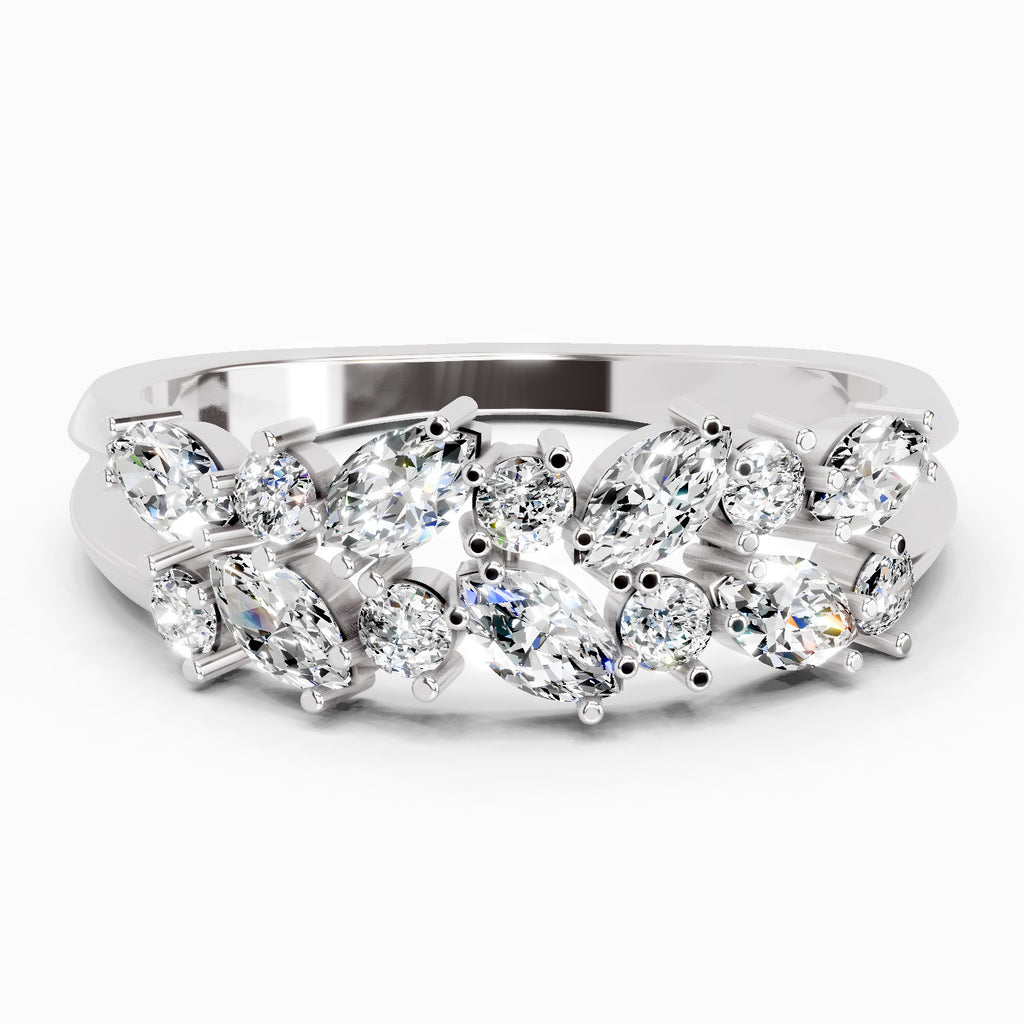 0.7 Carat Marquise And Round Cluster Ring