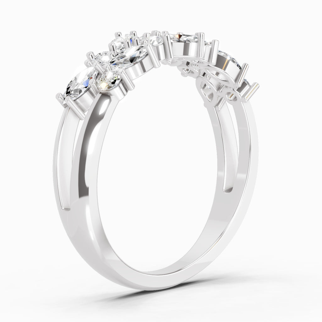 0.7 Carat Marquise And Round Cluster Ring