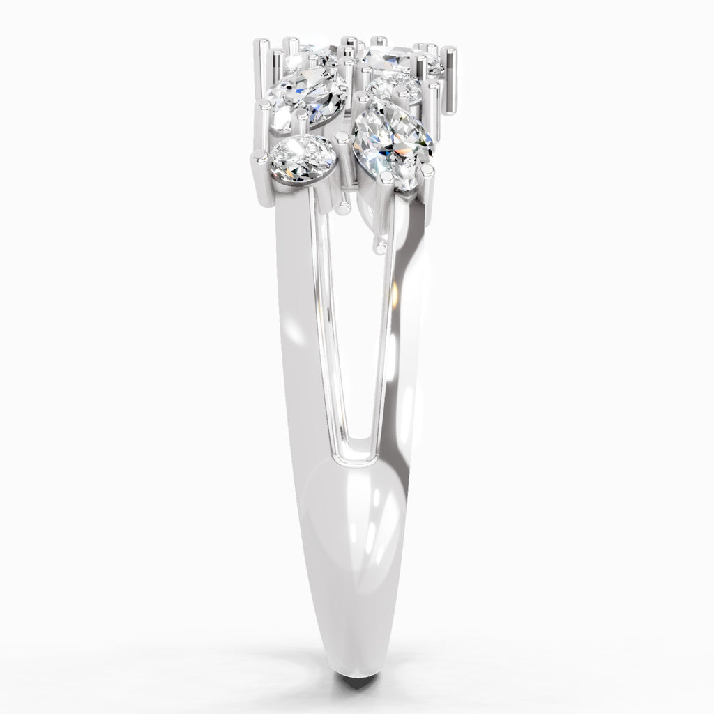 0.7 Carat Marquise And Round Cluster Ring